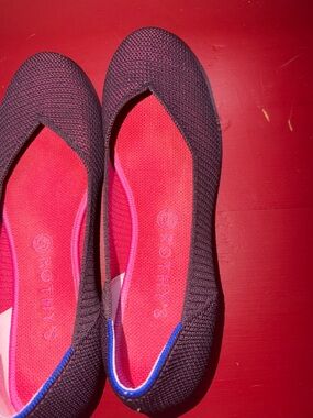 Rothy's Women's Eggplant Flat with Pink under layer size 11